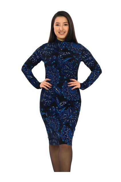 Košilové šaty Goa černá s modrou (5)