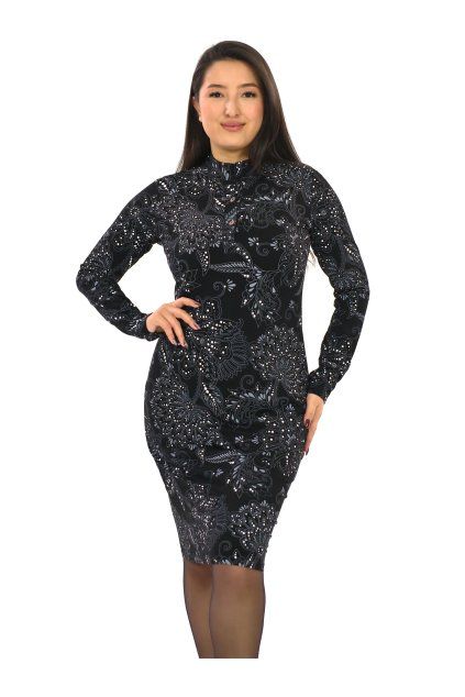 Košilové šaty Goa - černá s bílou