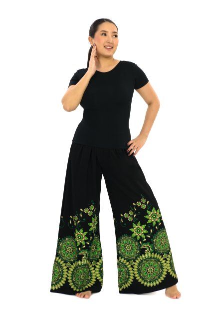 Kalhoty Samika černá s limetkovou (1)