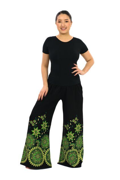 Kalhoty Samika černá s limetkovou (5)