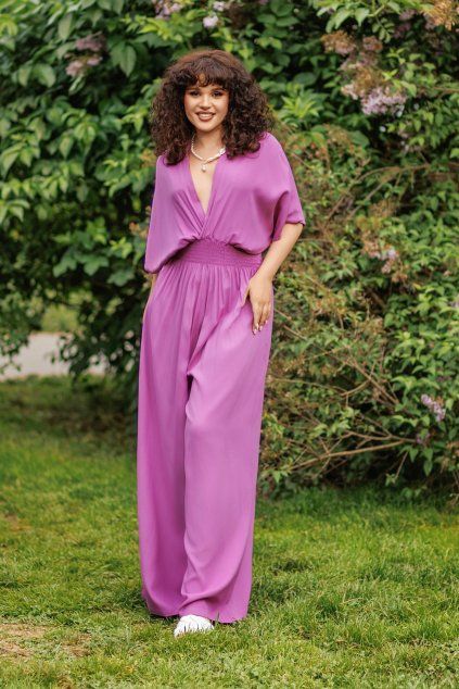 Kalhotový overal Plain Ritika levandulová (9)6