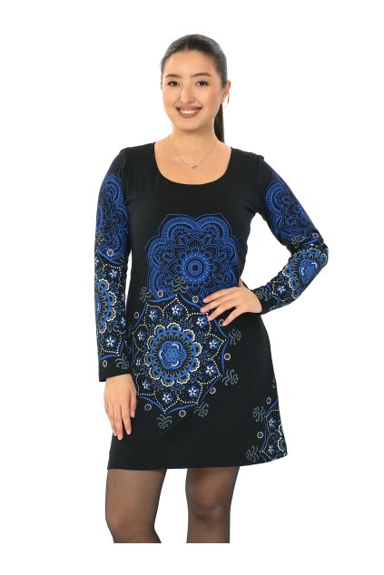 Šaty Noelani - černá s modrou