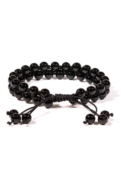 Energetický náramek Achát černý - dvojitý