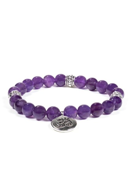 Energetický náramek ametyst s OHM