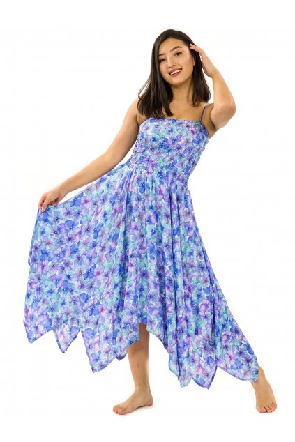 Šaty-sukně 2v1 Dawa Rotuma - tyrkysová s fialovou