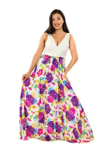 Dlouhé maxi šaty Matea - bílé