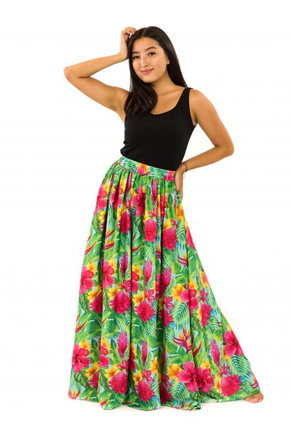 Maxi sukně s kapsami Launa - tyrkysová s barvami