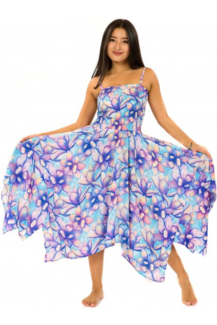 Šaty-sukně 2v1 Dawa Nala - tyrkysová s fialovou