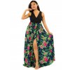 Dlouhé maxi šaty Tiana - tmavě modrá se zelenou