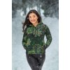 Hřejivá mikina na zip s kapucí Salma černá se zelenou