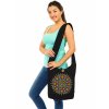 Vyšívaná crossbody kabelka Samoa - černá s barvami