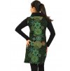 Tunika/šaty s límcem Lora - černá se zelenou