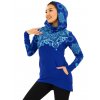 Mikina Moana s maxi kapucí - královská modrá s tyrkysovou