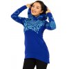 Mikina Moana s maxi kapucí - královská modrá s tyrkysovou
