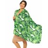 Maxi šátek Monstera - zelená s bílou