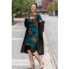 Šaty Lily černá s tyrkysovou a zlatou (4) KKK