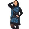 Šatomikina s maxi kapucí Sundari - černá s modrou