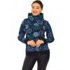 Hřejivá mikina na zip s maxi límcem Tonga - černá s tyrkysovou a fialovou