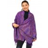 Šátek pašmína Nepal - fialová s barvami