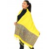 Šátek pašmína Nepal - žlutá s barvami