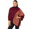 Šátek pašmína Nepal - vínová s černou