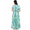 Dlouhé zavinovací šaty Paisley - tyrkysová s modrou a zlatou