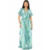 Dlouhé zavinovací šaty Paisley - tyrkysová s modrou a zlatou