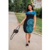 Balonové šaty Lipa černá s petrolejovou kopiee