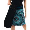 Zavinovací sukně s kapsičkou Gauri černá s tyrkysovou (17)