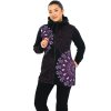 Hřejivá mikina na zip s kapucí Lila černá s růžovou a fialovou (7)