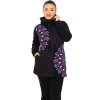 Hřejivá mikina na zip s kapucí Lila černá s růžovou a fialovou (3)