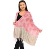 Šátek pašmína Nepal - růžová s béžovou