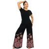 Kalhoty Samika černá s oranžovou a červenou (6)