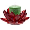 Skleněný svícen Lotos - červený