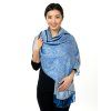 Šátek pašmína Nepal - modrá s šedivou