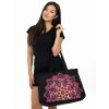 Maxi kabelka Laulima - černá s růžovou