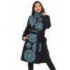 Podzimní/zimní kabát Himalaya - černá s tyrkysovou