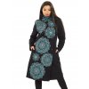 Podzimní/zimní kabát Himalaya - černá s tyrkysovou
