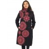 Podzimní/zimní kabát Himalaya - černá s růžovou