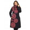 Podzimní/zimní kabát Himalaya - černá s růžovou