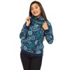 Hřejivá mikina na zip s maxi límcem Tonga - tmavě modrá s tyrkysovou