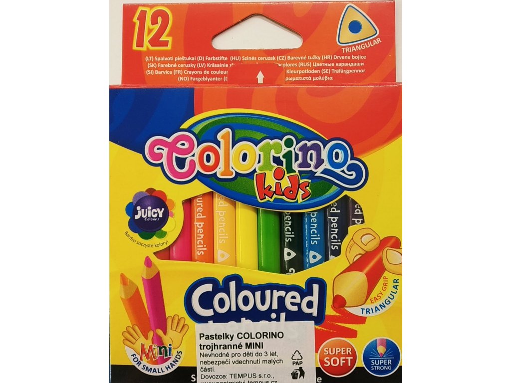 Trojhranné pastelky Colorino, 12 ks mini