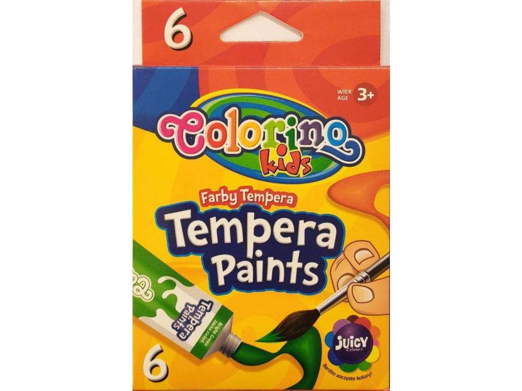 Temperové barvy Colorino v tubě 12 ml, 6 ks