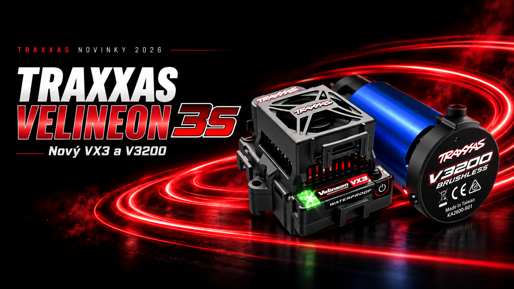 Traxxas Velineon 3S: nový VX3, V3200 a nové modely Slash, Rustler a Stampede