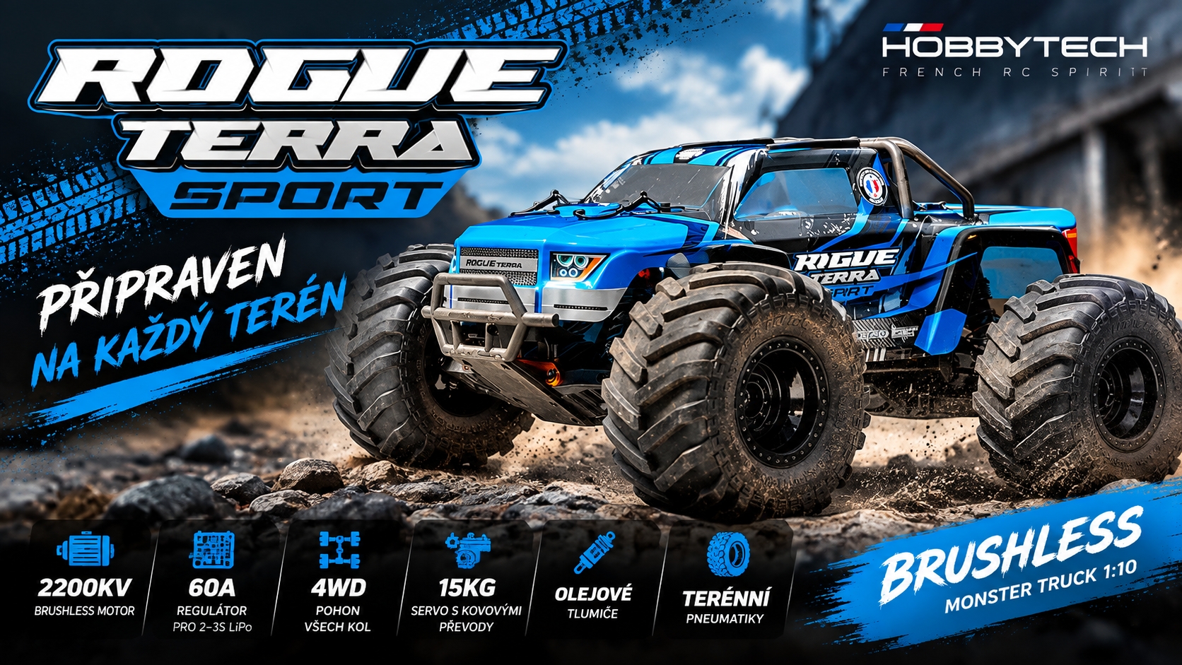 Hobbytech Rogue Terra Sport Monster Truck Brushless 4WD RTR 1:10
