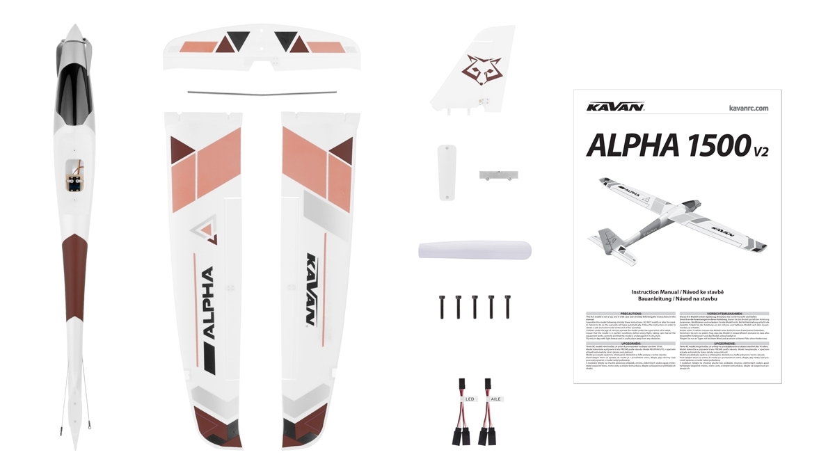 Kavan Alpha 1500 V2 ARF – trup s motorem a křídlo