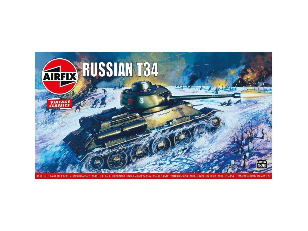 Airfix T34 střední tank (1:76) (Vintage)