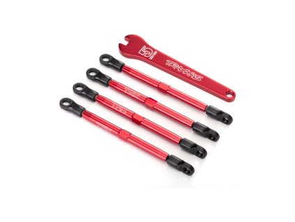 Traxxas - hliníkové táhlo závěsu červené (4)