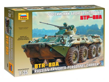 Zvezda ruské obrněné vozidlo BTR-80A (1:35)