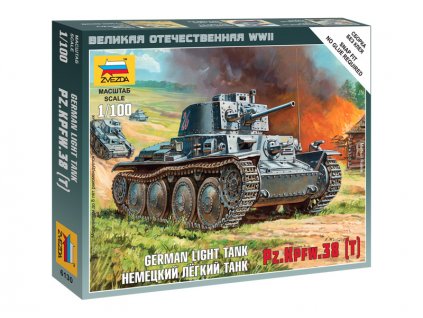Zvezda Easy Kit German Light Tank PZ.KPFW.38 (T) (1:100)